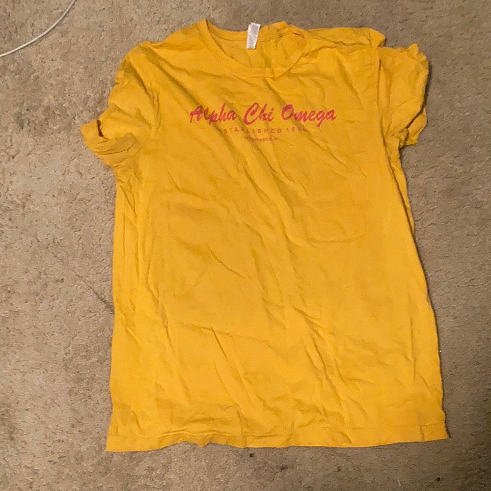 Yellow university of arkansas AXO shirt